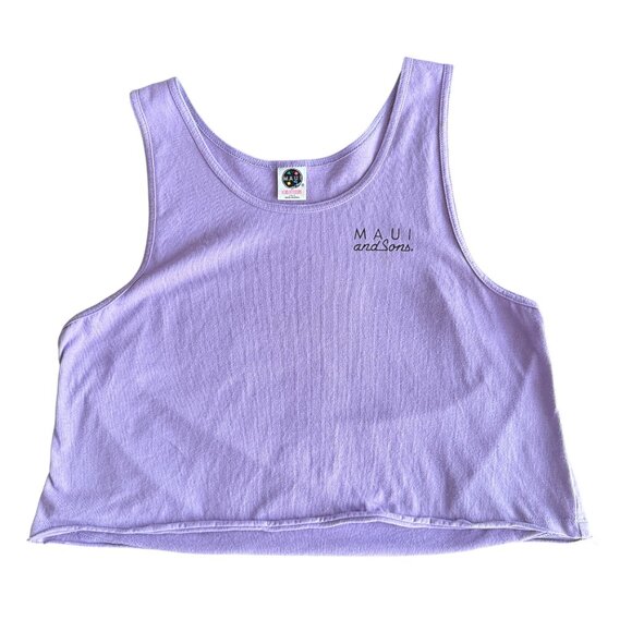 Maui And Sons Vintage Lavender Crop Top Racerback M - Picture 1 of 4